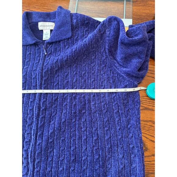Alfred Dunner NEW Purple Zip Up Cardigan Sweater Cable Knit XL - Picture 4 of 4